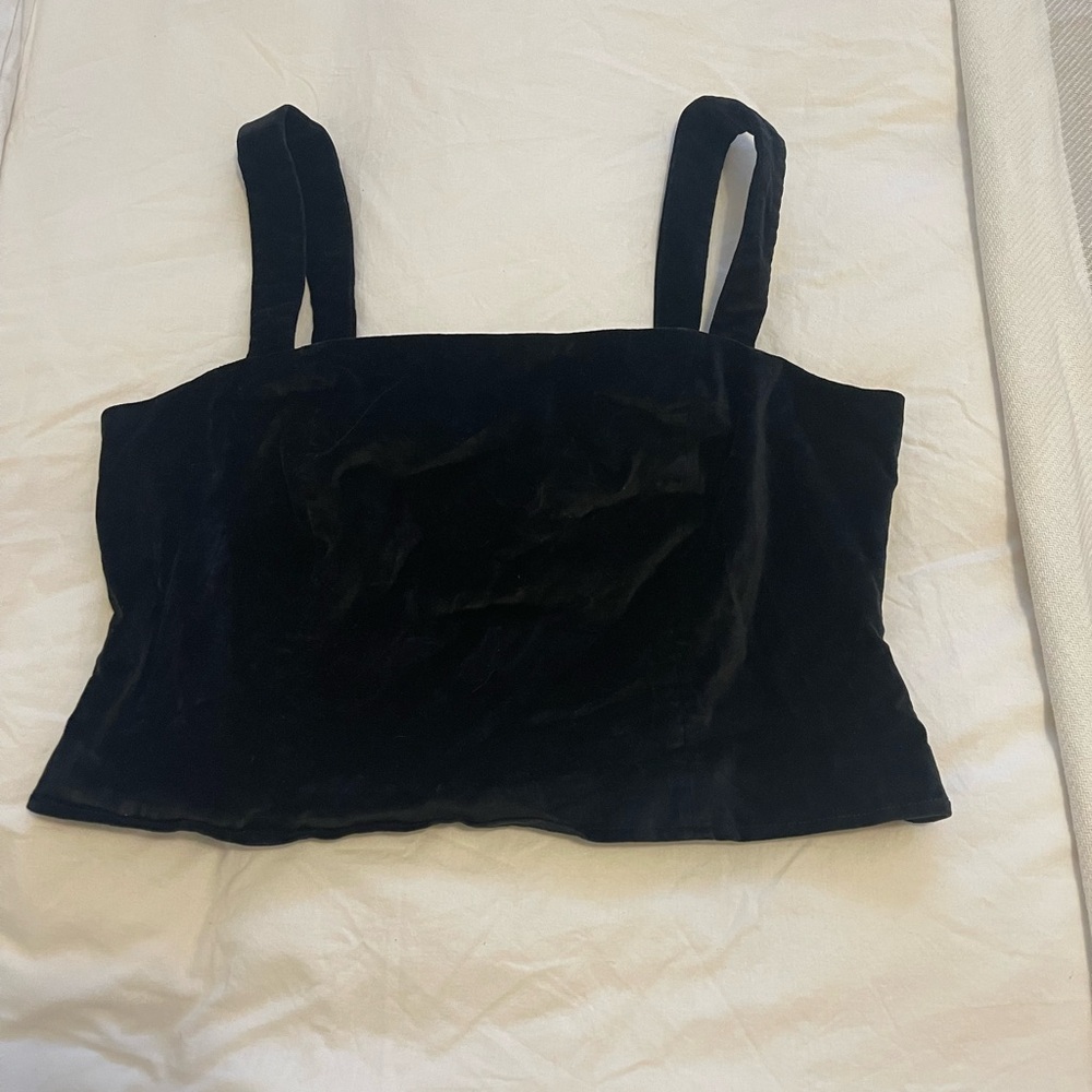 Elegant Black Velvet Women's Top